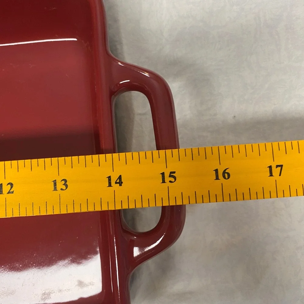 Bobby Flay Stoneware 8x12 Rectangular Baking Dish Red Casserole Baker